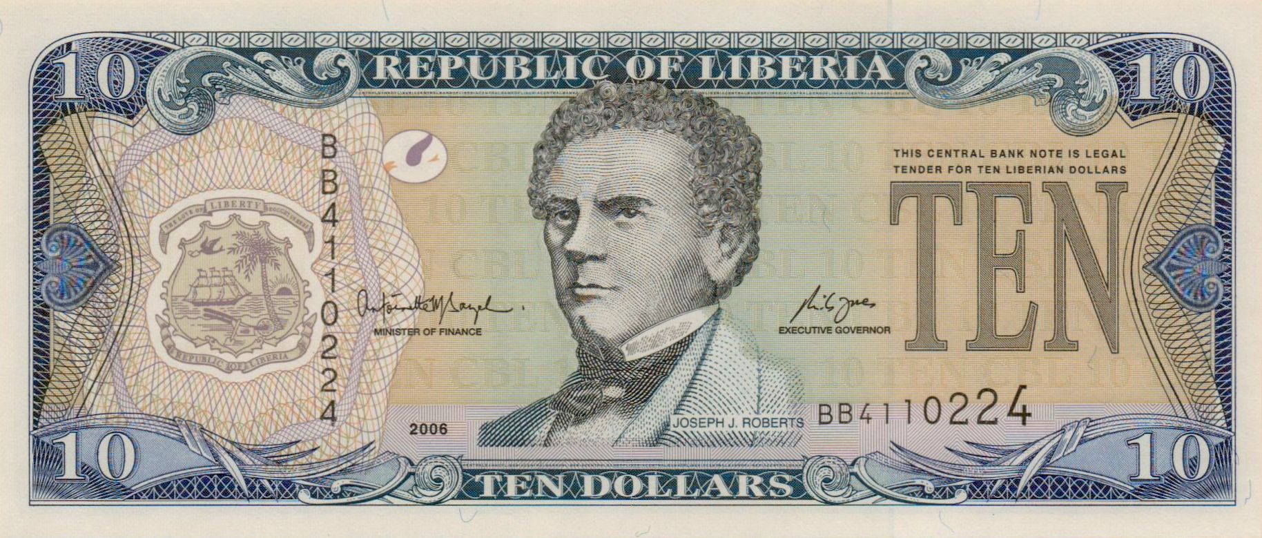 Liberia 10 2006 UNC P-27/c